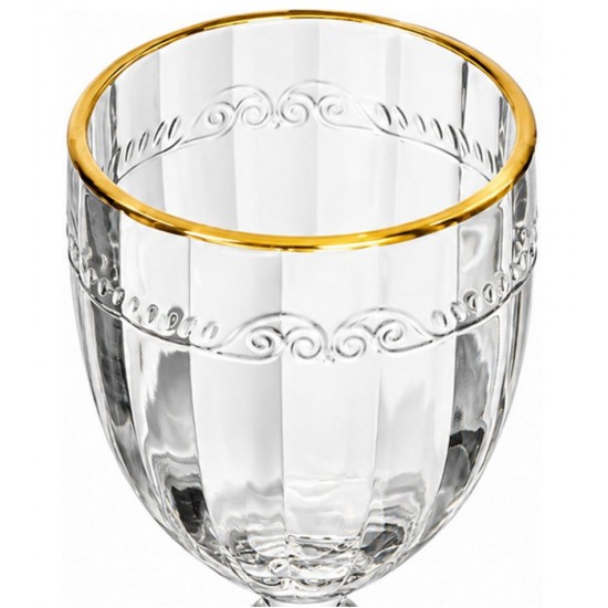 Taça Avulsa 330ml de Cristal Ecológico com Fio de Ouro Imperial  Lyor